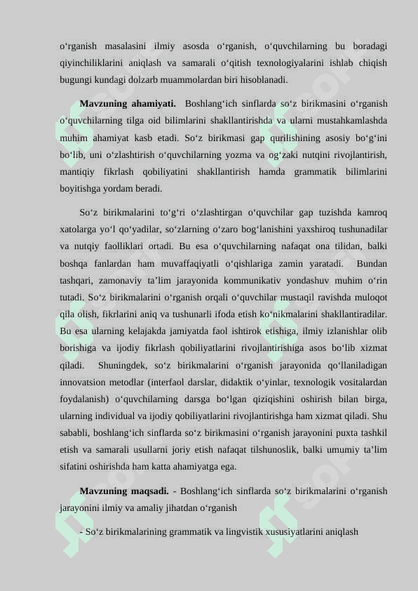 Boshlangʻich sinfda soʻz birikmasi mavzusini oʻrganish 4