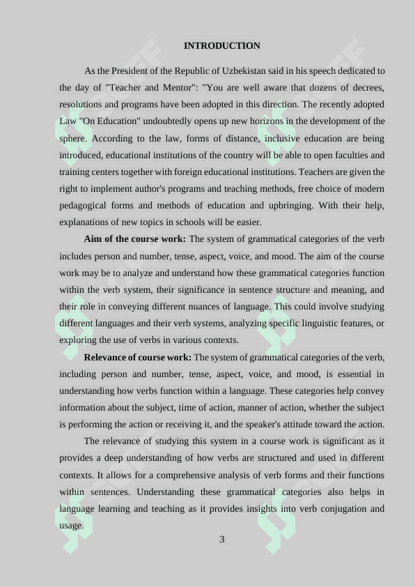 The system of grammatical categories of the verb: person and number, tense, aspect, voice, mood grammar 3