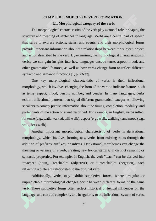 The system of grammatical categories of the verb: person and number, tense, aspect, voice, mood grammar 7