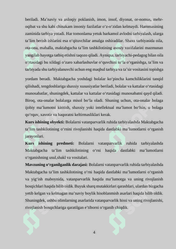 Bolalarni vatanparvarlik ruhida tarbiyalashda Maktabgacha ta’lim tashkilotining o‘rni. 4