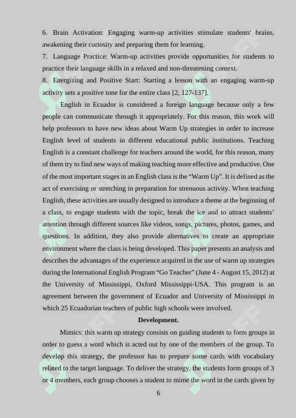 Advantages of warm-up activities in English teaching 6
