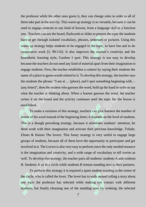 Advantages of warm-up activities in English teaching 7