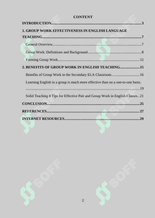 Benefits of group work in English teaching 2