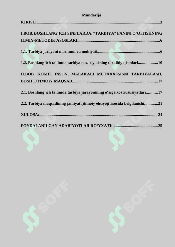 Boshlangʻich sinflarda tarbiya jarayoni mohiyati va mazmuni 2