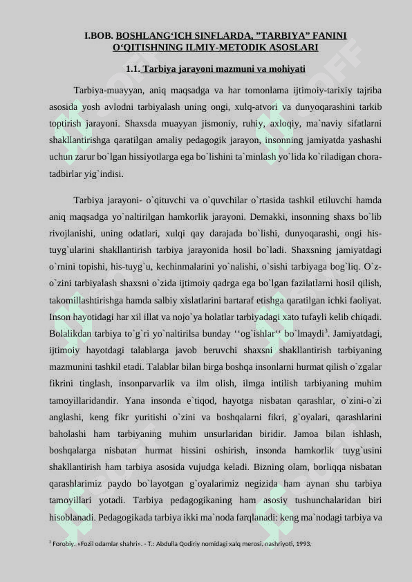 Boshlangʻich sinflarda tarbiya jarayoni mohiyati va mazmuni 6
