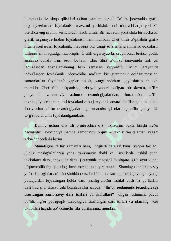 TA’LIM JARAYONIDA INTERFAOL METODLARDAN FOYDALANISHNING AMALIY ASOSLARI 7