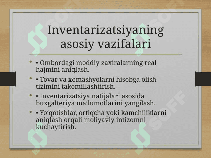 TOVAR-MODDIY ZAXIRALAR INVENTARIZATSIYASI 5