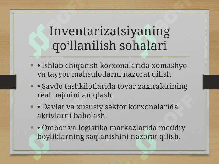 TOVAR-MODDIY ZAXIRALAR INVENTARIZATSIYASI 7
