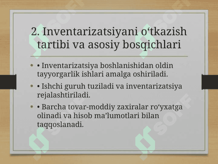 TOVAR-MODDIY ZAXIRALAR INVENTARIZATSIYASI 8