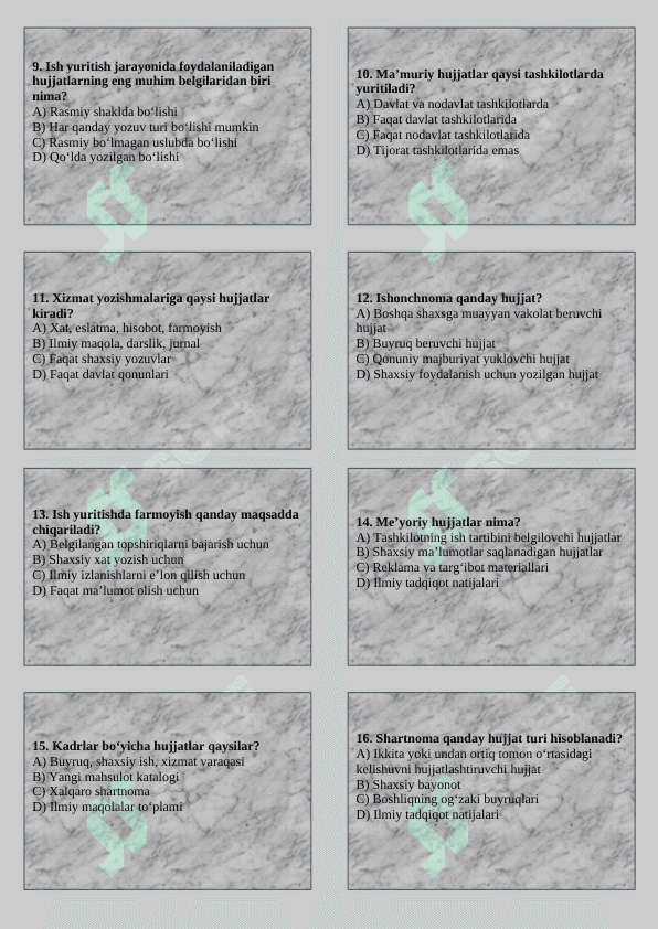 Xujjatlashtirish va xujjatlarning turlari 2