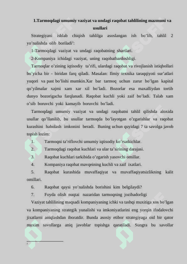 TARMOQNI TAVSIFLOVCHI  UMUMIY IQTISODIY KOʻRSATGICHLARNING TAHLILI 3
