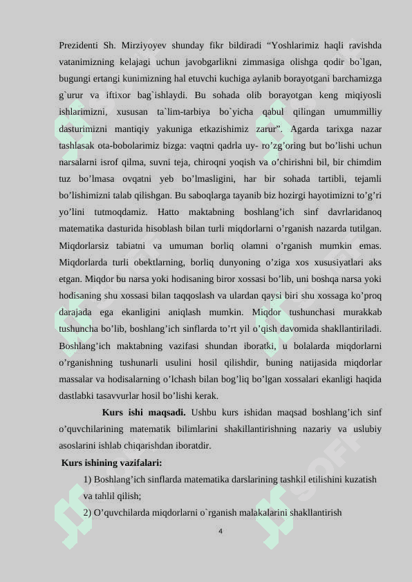 Matematika darsligida miqdorlar va o`lchov birliklarini o`rgatishga oid misol va masalalar 4