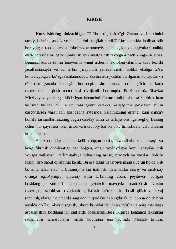 BOSHLANG`ICH SINFLARDA MATEMATIKADAN O`QITISHNI TASHKIL QILISHNING DARSDAN TASHQARI SHAKLLARI 3