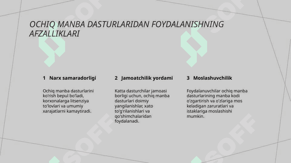 Ochiq kodli dasturiy paketlar: umumiy ko'rinish 3