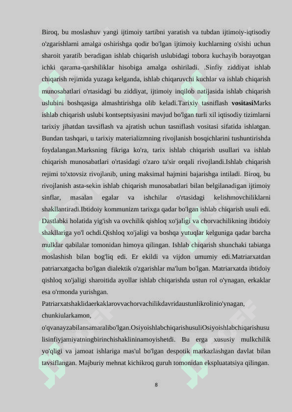 ISHLAB CHIQARUVCHI KUCHLAR VA ISHLAB CHIQARISH MUNOSABATLARI, ULAR O’RTASIDAGI MUNOSABATLAR 7