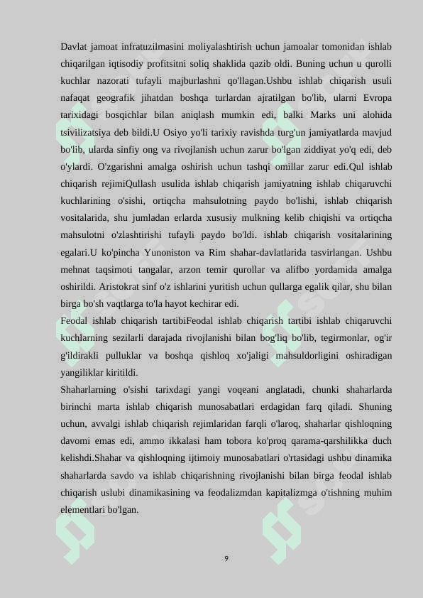 ISHLAB CHIQARUVCHI KUCHLAR VA ISHLAB CHIQARISH MUNOSABATLARI, ULAR O’RTASIDAGI MUNOSABATLAR 8