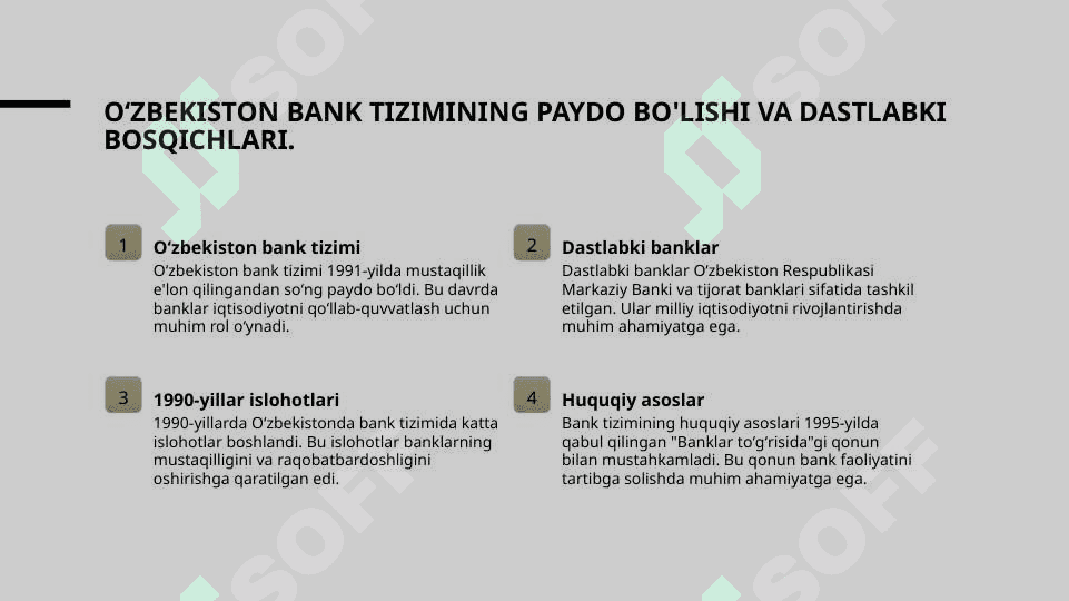 Oʻzbekiston Respublikasi bank tiziminging rivojlanish bosqichlari 3