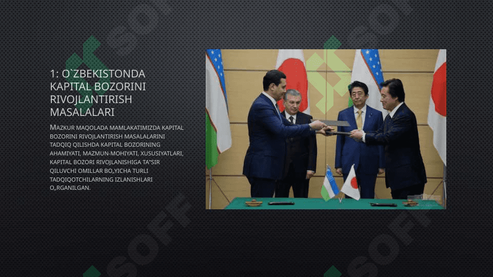 O`zbekiston Respublikasida kapital bozorining xususiyatlari 3