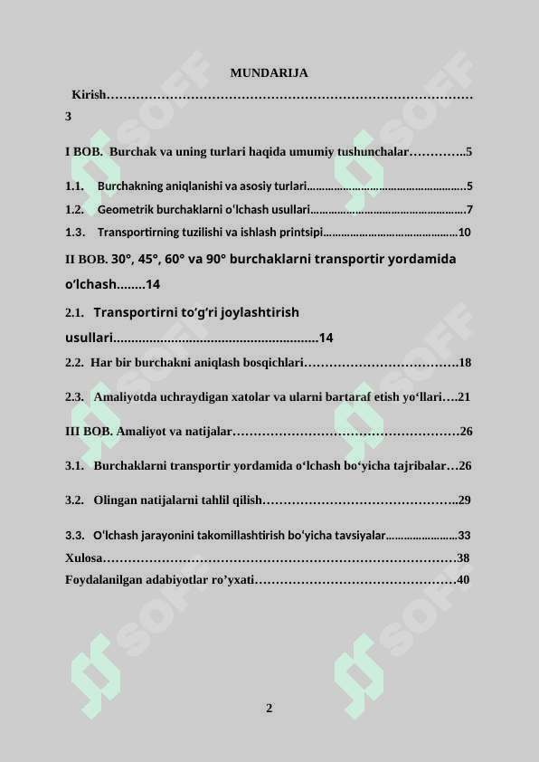 BURCHAK GRADUSI. 30, 45, 60, 90 GRADUSLI BURCHAKLARNI TRANSPORTIR YORDAMIDA O‘LCHASH 2