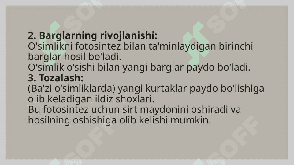 O'simliklar O’sish fazalari, tiplari va qonuniyatlari 3