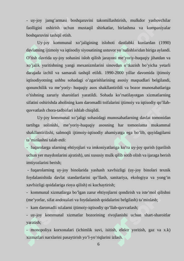 Uy-joy kommunal xo'jaligini rivojlantirish 6