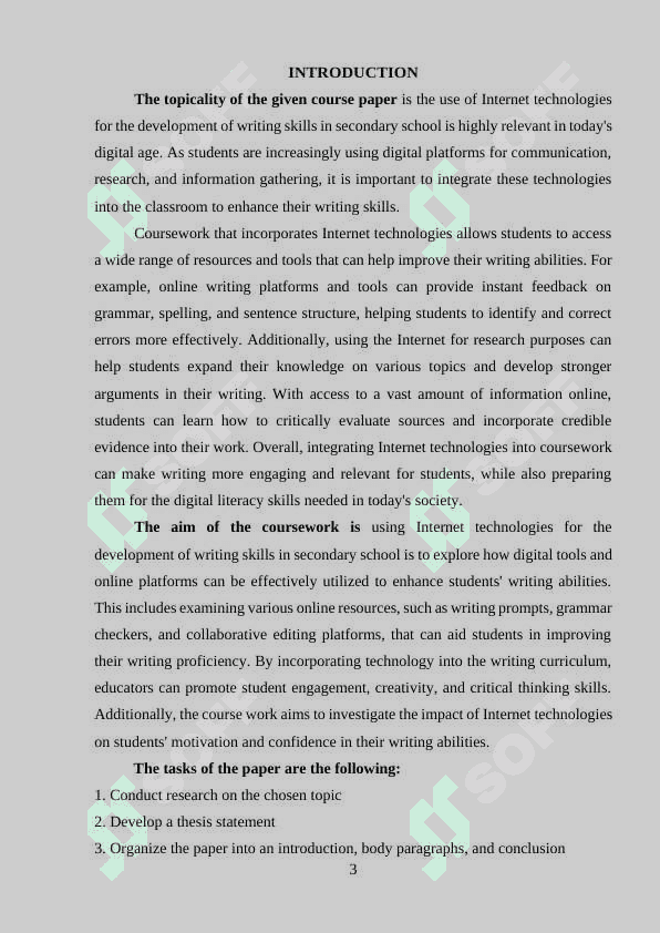 THE USE OF INTERNET TECHNOLOGIES FOR THE DEVELOPMENT OF WRITING SKILLS IN SECONDARY SCHOOL 3