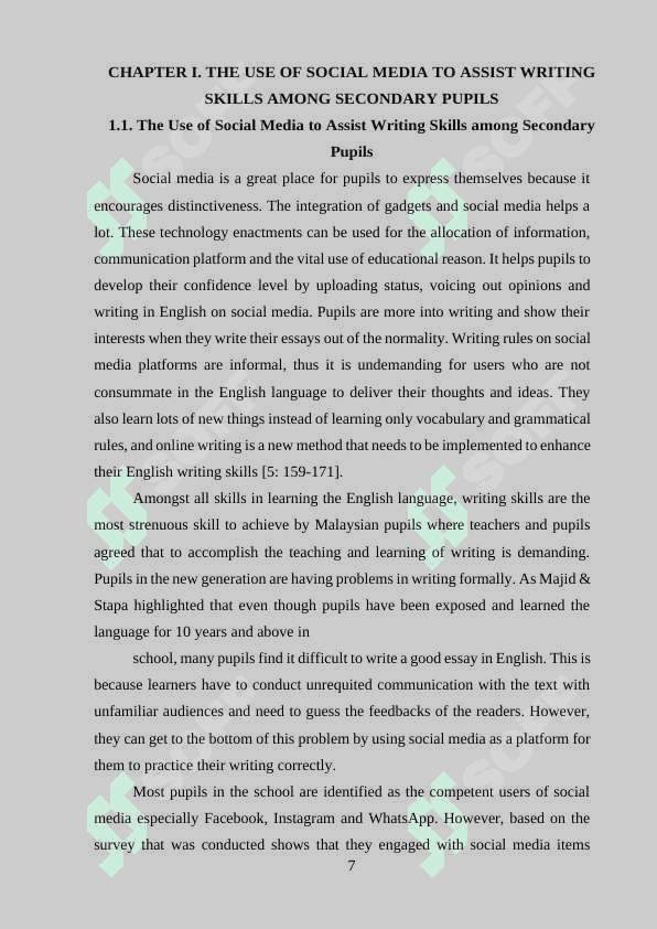 THE USE OF INTERNET TECHNOLOGIES FOR THE DEVELOPMENT OF WRITING SKILLS IN SECONDARY SCHOOL 7