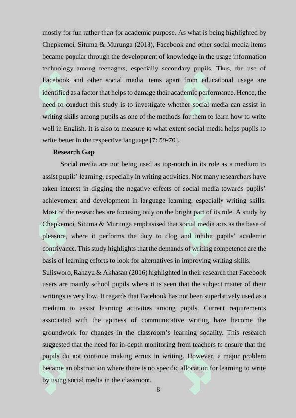 THE USE OF INTERNET TECHNOLOGIES FOR THE DEVELOPMENT OF WRITING SKILLS IN SECONDARY SCHOOL 8