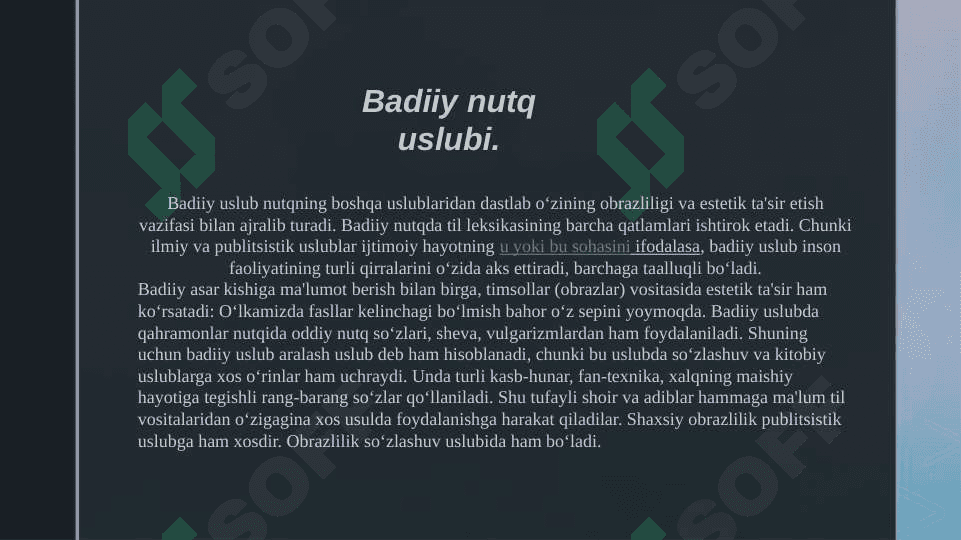 Badiiy nutq uslubi. O’zbek she’riyati. Bir sher tarixi. 2
