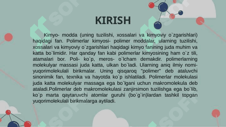 Polimer eritmalarning qo'llanilish sohalari 3