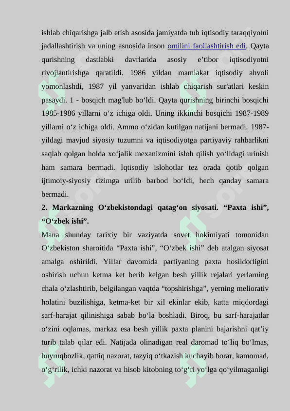 Mustaqillikka erishish arafasida O‘zbekistondagi ijtimoiy-iqtisodiy jarayonlar 6
