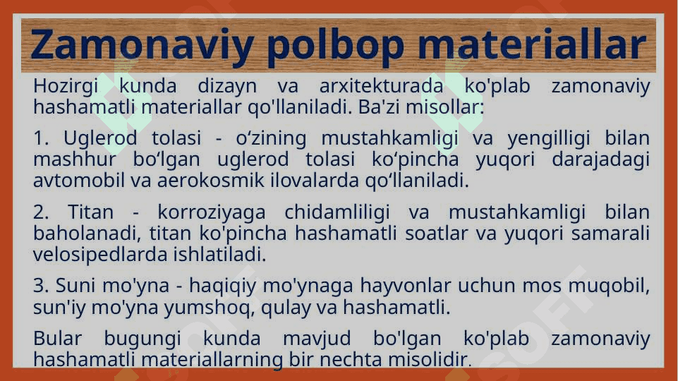 Zamonaviy polbop materiallar 2