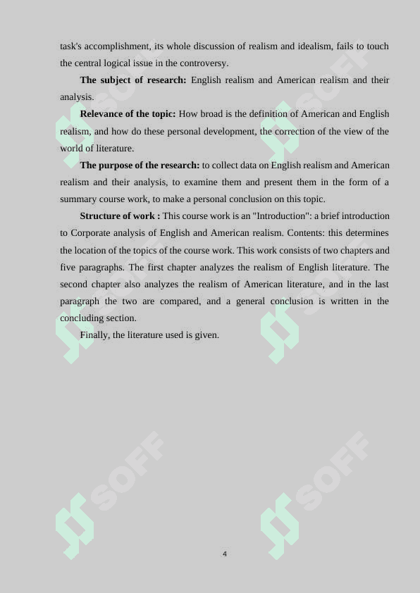 Corporative analysis of English and American realism 4