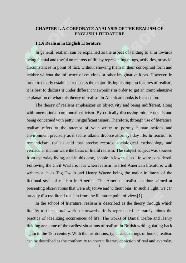 Corporative analysis of English and American realism 5