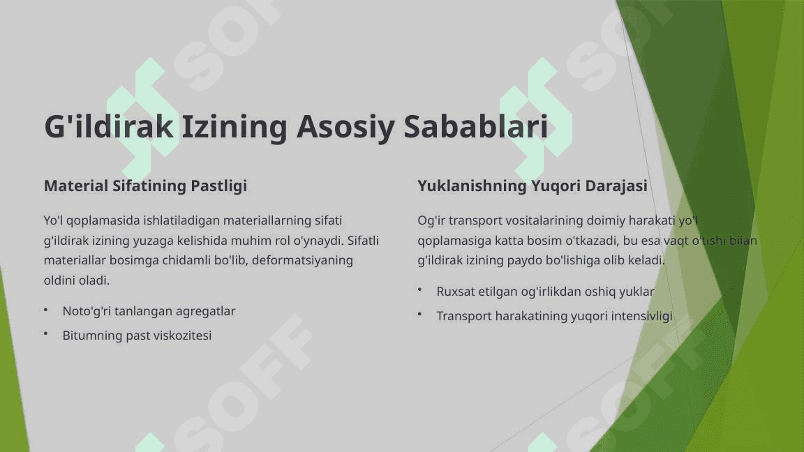 G'ildirak Izini Bartaraf Etish-Sabablarni Yo'qotish Strategiyalari 3