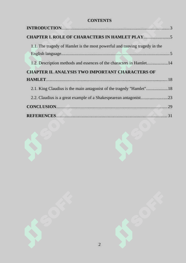 "Doubles" of Hamlet: Claudius and Laertes 2