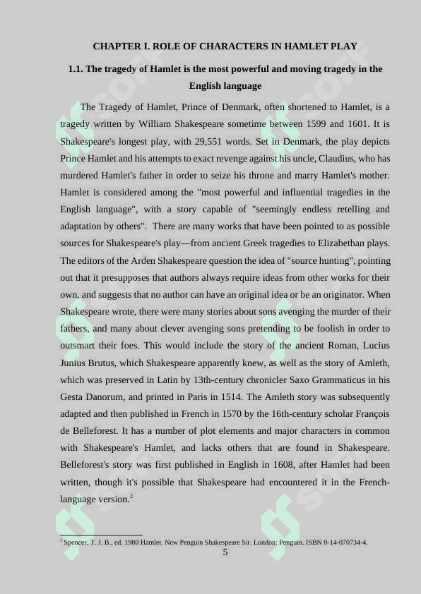 "Doubles" of Hamlet: Claudius and Laertes 5
