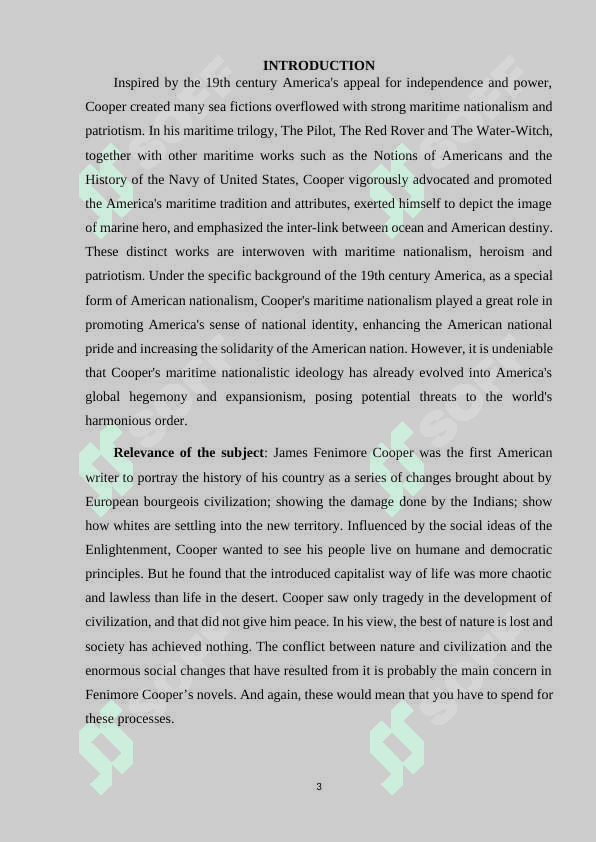 THE ROLE OF JAMES FENIMORE COOPER IN ENHANCING NATIONALISM 3