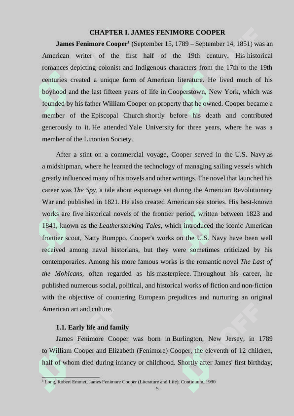 THE ROLE OF JAMES FENIMORE COOPER IN ENHANCING NATIONALISM 5