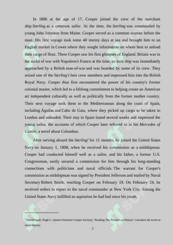 THE ROLE OF JAMES FENIMORE COOPER IN ENHANCING NATIONALISM 7