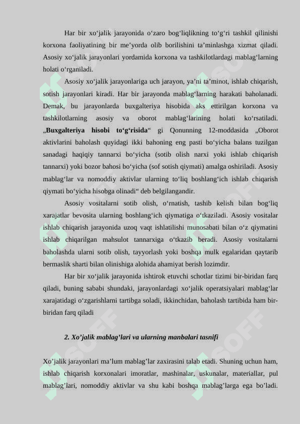 Xo'jalik mablag'larining tashkil topishi manbalari to'g'risida tushuncha 6