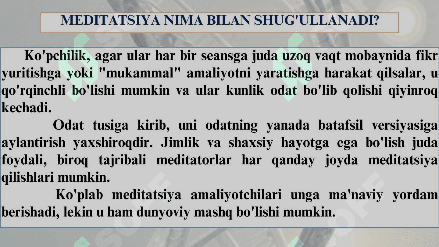 Meditatsiya haqida ma'lumot 4