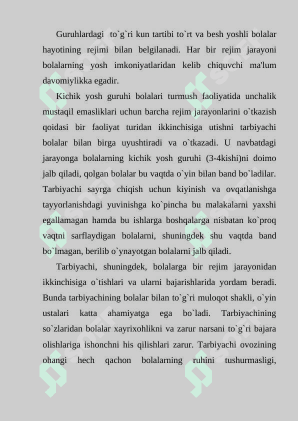 Tayyorlov guruxida kunning ikkinchi yarmida bolalar hayoti va faoliyatini tashkil etish 4