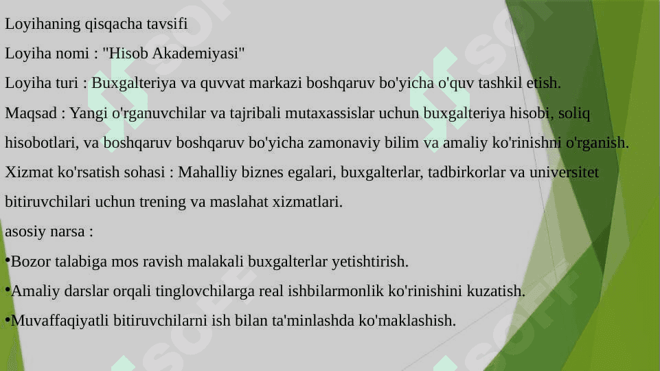 Tadbirkorlik foalyatlarini  tashkil etish buxgalteriya markazi misolida 3