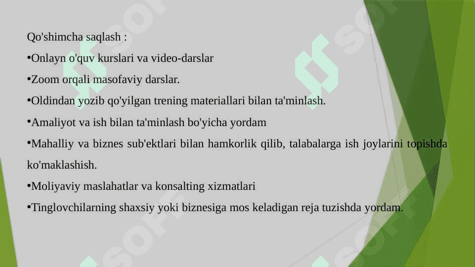 Tadbirkorlik foalyatlarini  tashkil etish buxgalteriya markazi misolida 7