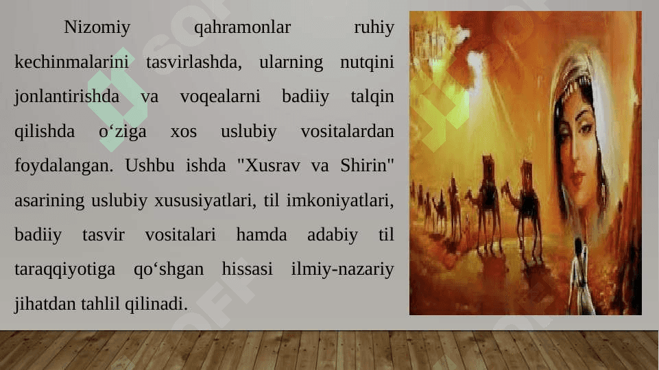 Xusrav va Shirin asarining uslubi, til xususiyatlari 3