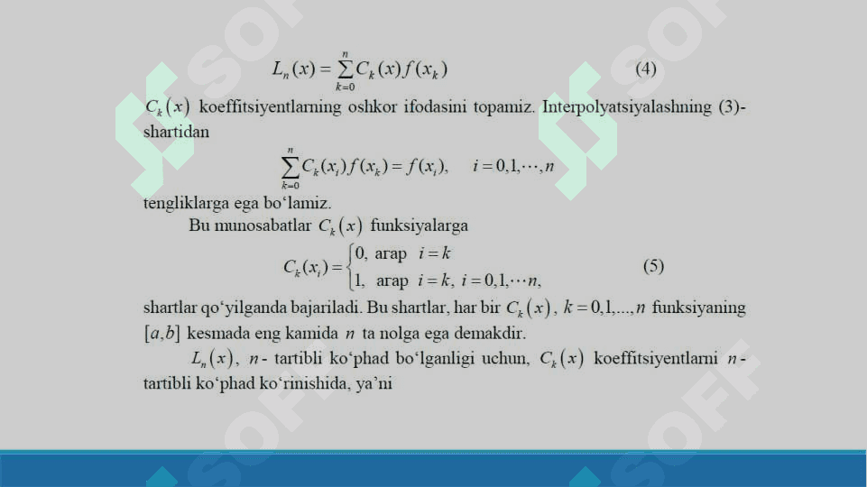 Funksiyani yaqinlashtirish masalasi | Sonli usulllar 5