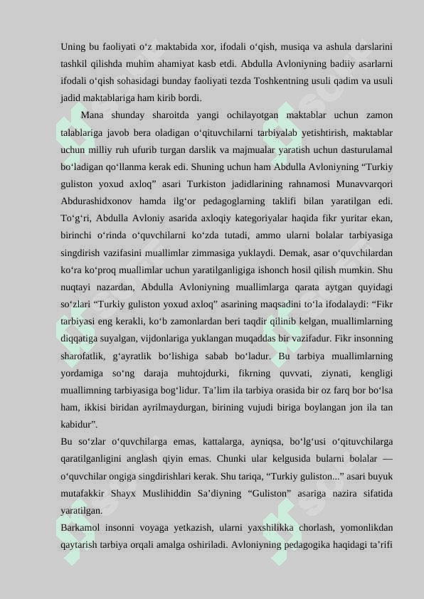 ABDULLA AVLONIY ASARLARIDA MILLIY TARBIYA MASALALARI. Kurs ishi 7