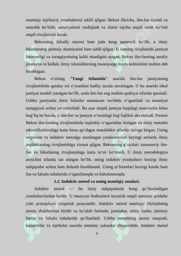 F.BEKONNING MANTIQIY TA’LIMOTIDA METOD MASALASI 8
