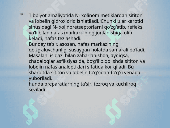 N-xolinoretseptorga taʼsir qiluvchi moddalar 8